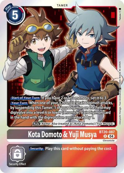 Kota Domoto and Yuji Musya BT20-087 R Release Special Booster 2.5 Digimon card