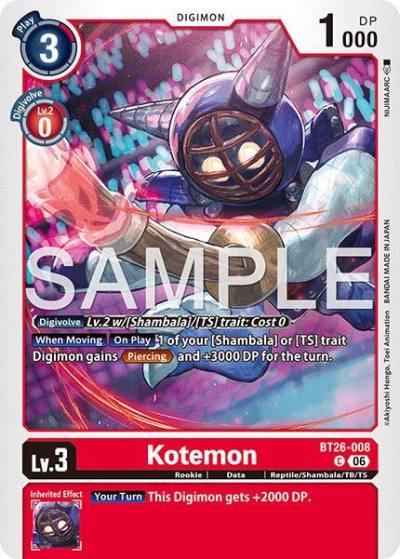 Kotemon BT26-008 C Timeless Bonds Digimon card