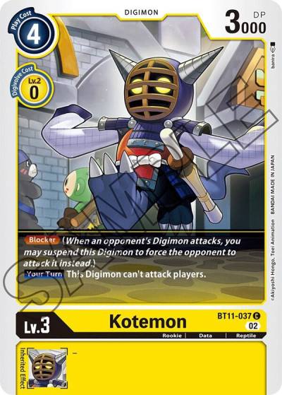 Kotemon Foil BT11-037 C Dimensional Phase Digimon card