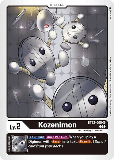Kozenimon BT12-005 U Across Time Digimon card