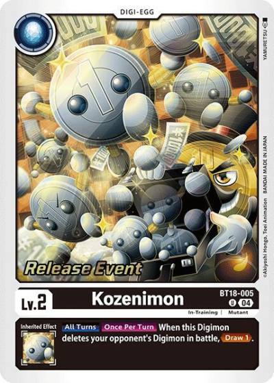Kozenimon BT18-005 U Release Special Booster 2.0 Celebration Event Cards Digimon card