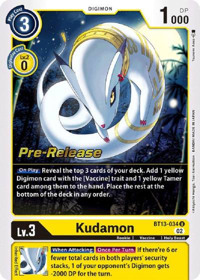 Kudamon BT13-034 U Versus Royal Knights Pre-Release Cards Digimon card