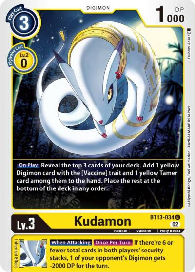 Kudamon BT13-034 U Versus Royal Knights Digimon card