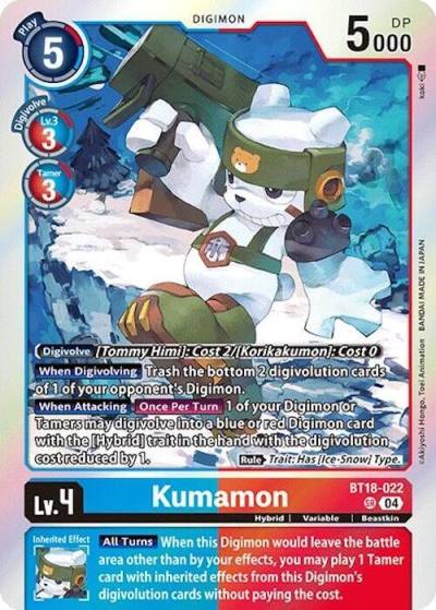 Kumamon BT18-022 SR Release Special Booster 2.0 Digimon card