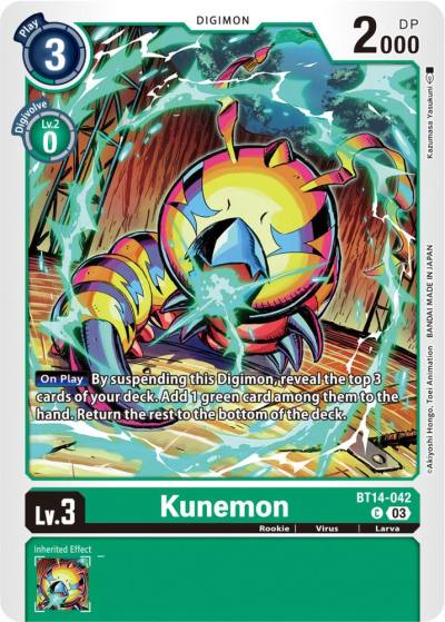 Kunemon BT14-042 C Blast Ace Digimon card