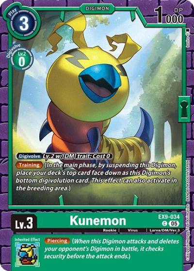 Kunemon EX9-034 C Versus Monsters Digimon card