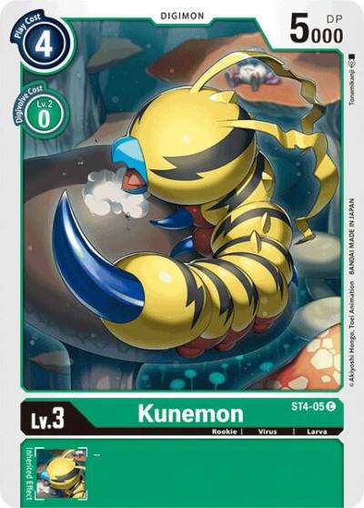 Kunemon ST4-05 C Starter Deck 04: Giga Green Digimon card
