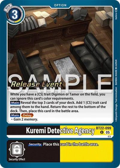 Kuremi Detective Agency BT22-099 U Cyber Eden Release Event Cards Digimon card