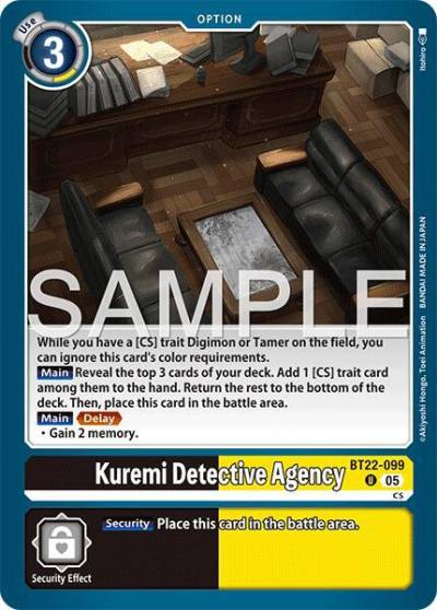 Kuremi Detective Agency BT22-099 U Cyber Eden Digimon card