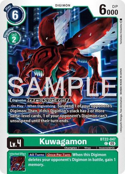 Kuwagamon BT22-047 C Cyber Eden Digimon card