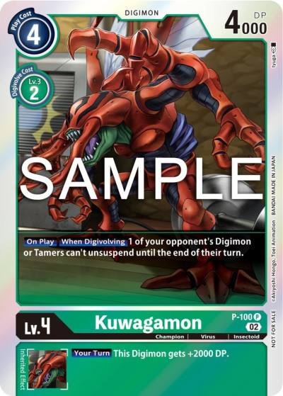 Kuwagamon Limited Card Pack Ver2 P-100 P Digimon Promotion Cards Digimon card