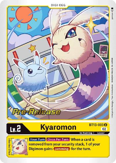 Kyaromon BT13-003 U Versus Royal Knights Pre-Release Cards Digimon card