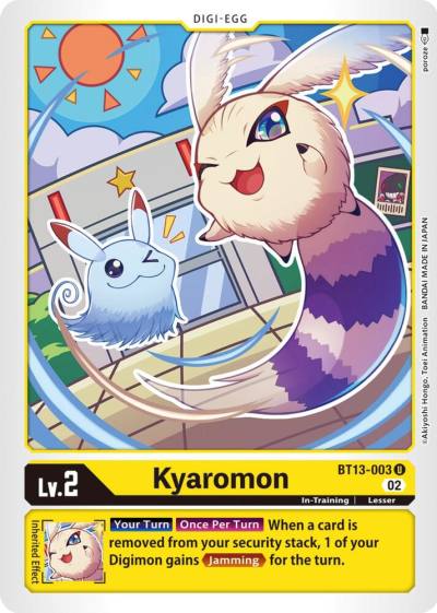 Kyaromon BT13-003 U Versus Royal Knights Digimon card