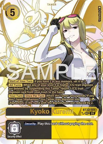 Kyoko Kuremi Rare Pull BT22-101 SEC Cyber Eden Digimon card