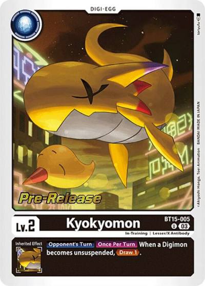 Kyokyomon BT15-005 U Exceed Apocalypse Pre-Release Cards Digimon card