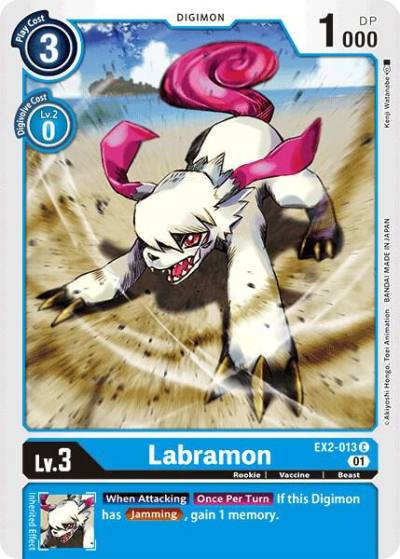 Labramon EX2-013 C Digital Hazard Digimon card