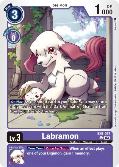 Labramon EX5-057 C Animal Colosseum Digimon card