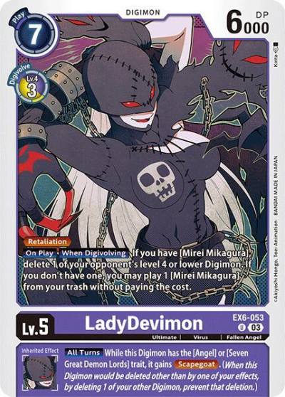 LadyDevimon Ex6-053 U Infernal Ascension Digimon card