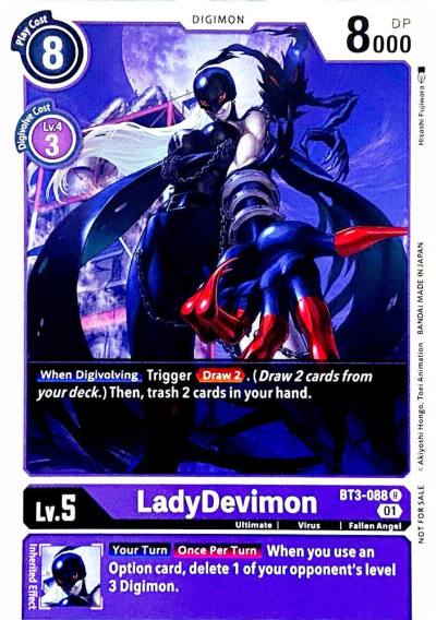 LadyDevimon Official Tournament Pack Vol4 BT3-088 R Release Special Booster 1.0 Digimon card