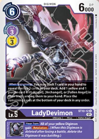 LadyDevimon Tamer Goods Set Angewomon and LadyDevimon ST10-12 R Starter Deck 10: Parallel World Tactician Digimon card