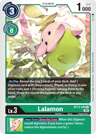 Lalamon BT13-049 C Versus Royal Knights Digimon card