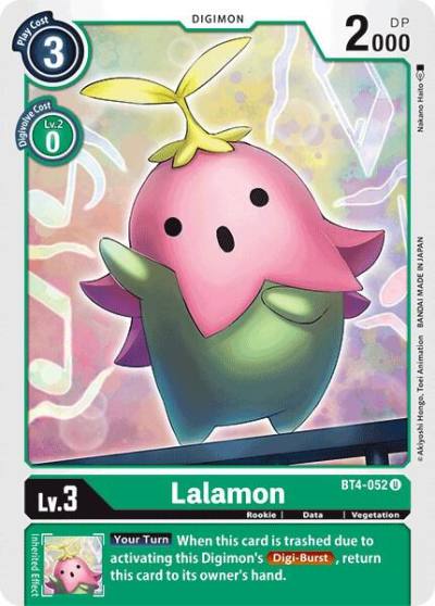 Lalamon BT4-052 U Great Legend Digimon card