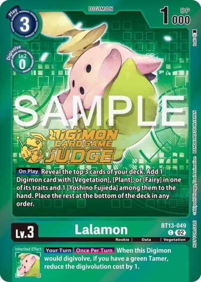 Lalamon Judge Pack 5 BT13-049 C Versus Royal Knights Digimon card