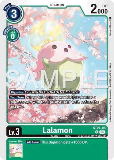 Lalamon ST24-08 C Starter Deck 24: Data Squad Digimon card