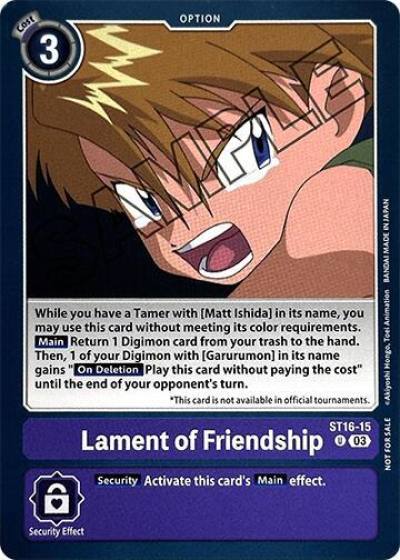 Lament of Friendship Demo Deck Exclusive ST16-15 U Digimon Demo Deck Exclusive Cards Digimon card