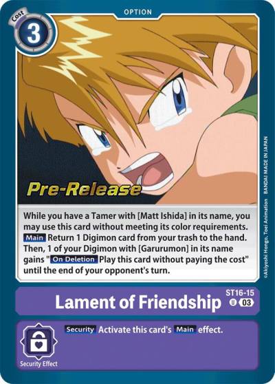 Lament of Friendship ST16-15 U Starter Deck 16: Wolf of Friendship Pre-Release Cards Digimon card