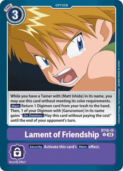 Lament of Friendship ST16-15 U Starter Deck 16: Wolf of Friendship Digimon card
