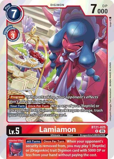 Lamiamon BT21-025 R World Convergence Digimon card