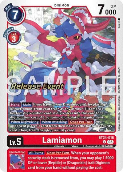 Lamiamon BT24-016 U Time Stranger Release Event Cards Digimon card