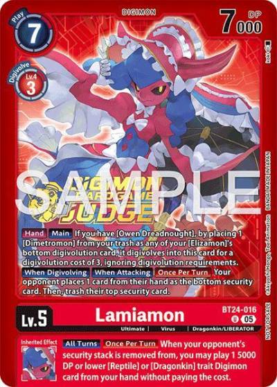 Lamiamon Judge Pack 9 BT24-016 U Time Stranger Digimon card