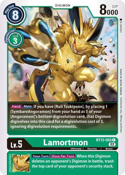 Lamortmon BT13-055 C Versus Royal Knights Digimon card