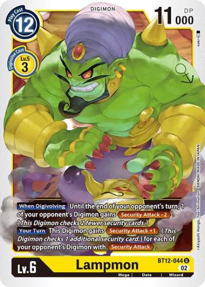 Lampmon BT12-044 U Across Time Digimon card