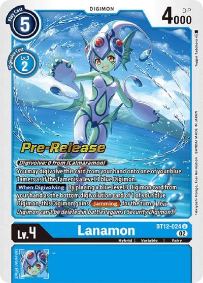 Lanamon BT12-024 U Across Time Pre-Release Cards Digimon card