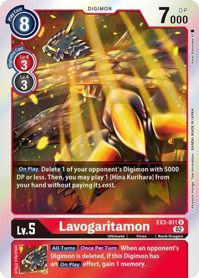 Lavogaritamon EX3-011 R Draconic Roar Digimon card