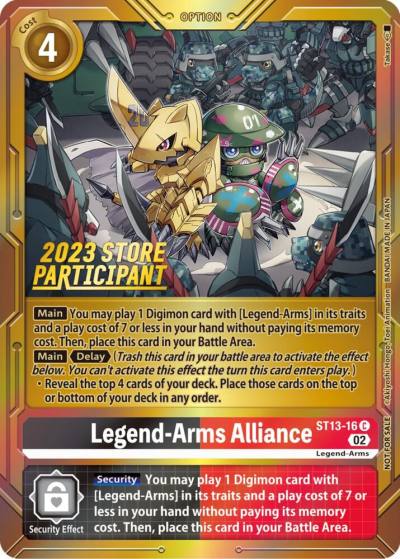 Legend Arms Alliance 2023 Store Participant ST13-16 C Starter Deck 13: Ragnaloardmon Digimon card