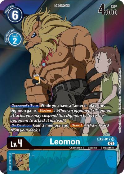 Leomon Alternate Art EX2-017 SR Digital Hazard Digimon card