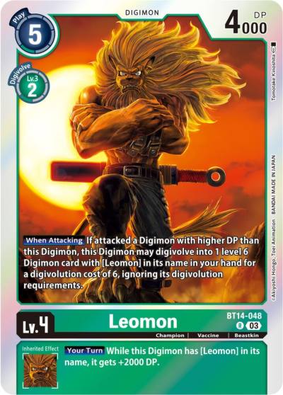 Leomon BT14-048 R Blast Ace Digimon card