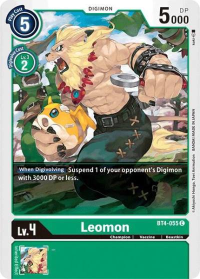 Leomon BT4-055 C Great Legend Digimon card
