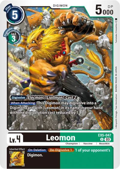 Leomon EX5-047 U Animal Colosseum Digimon card