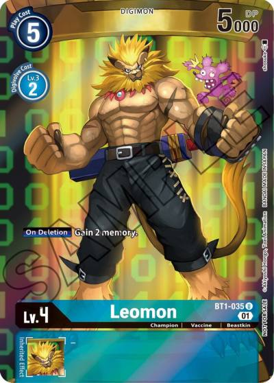 Leomon Tamers Card Set 1 BT1-035 U Release Special Booster 1.0 Digimon card