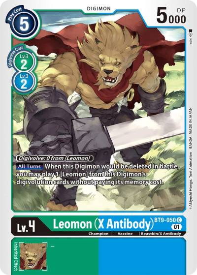 Leomon X Antibody BT9-050 C X Record Digimon card