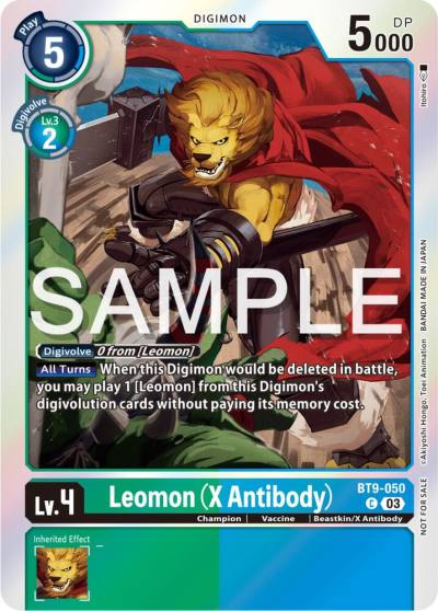 Leomon X Antibody Winner Pack Exceed Apocalypse BT9-050 C X Record Digimon card