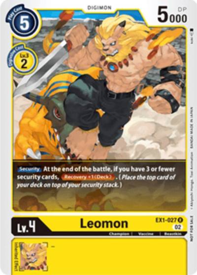 Leomon X Record Pre Release Tournament EX1-027 R X Record Pre-Release Cards Digimon card