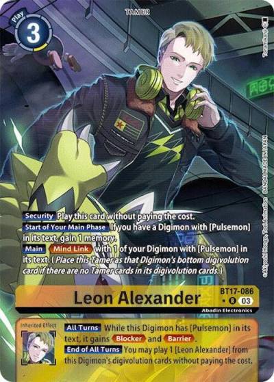Leon Alexander Alternate Art BT17-086 R Secret Crisis Digimon card