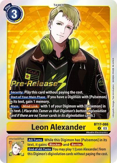Leon Alexander BT17-086 R Secret Crisis Pre-Release Cards Digimon card