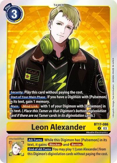 Leon Alexander BT17-086 R Secret Crisis Digimon card